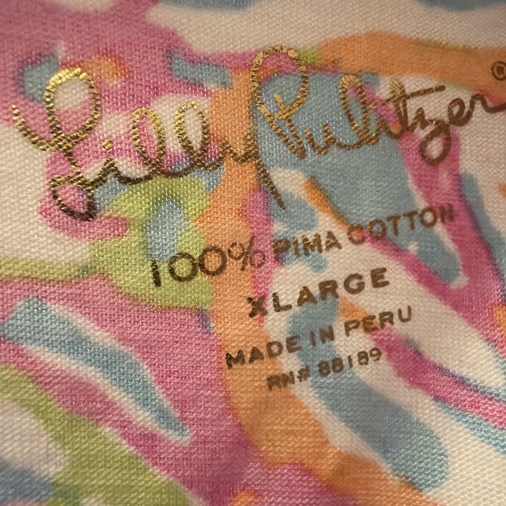 Lilly Pulitzer Christie Dress Scuba to Cuba Size XL Long Sleeve Pima Cotton - Picture 2 of 5